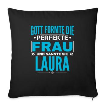 Laura Name Design - Sofa pillowcase 17,3'' x 17,3'' (45 x 45 cm) - black - Front