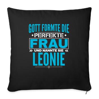 Leonie Name Design - Sofakissenbezug 45 x 45 cm - Schwarz - Vorne