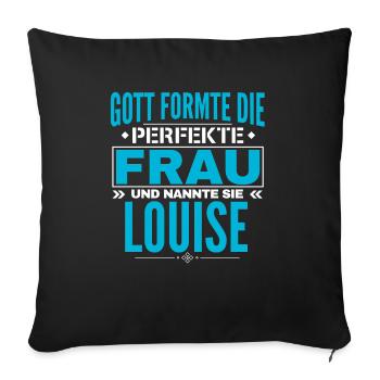 Conception du nom Louise - Housse de coussin décorative 45 x 45 cm - noir - Devant