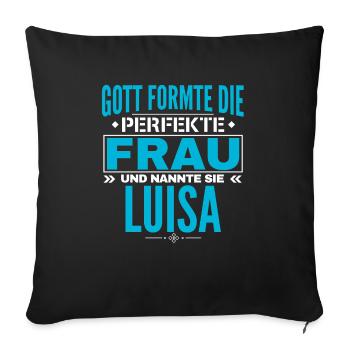 Luisa Name Design - Sofakissenbezug 45 x 45 cm - Schwarz - Vorne