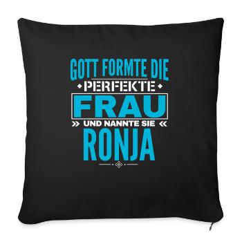 Ronja Name Design - Sofakissenbezug 45 x 45 cm - Schwarz - Vorne