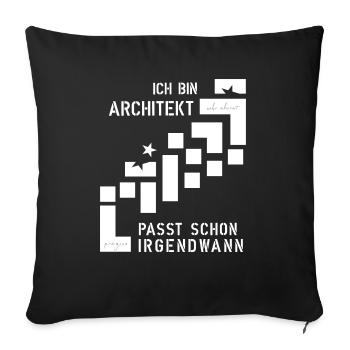 Architecte - Housse de coussin décorative 45 x 45 cm - noir - Devant
