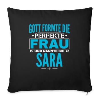 Sara Name Design - Sofa pillowcase 17,3'' x 17,3'' (45 x 45 cm) - black - Front