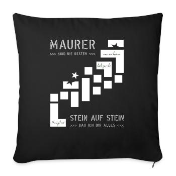 Mur Construction Construction Maison Constructeur - Housse de coussin décorative 45 x 45 cm - noir - Devant