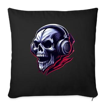 Skull Illustration - Sofa pillowcase 17,3'' x 17,3'' (45 x 45 cm) - black - Front
