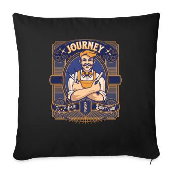 Charme bouclé coiffeur tourbillon spiralé ondulé frisottis - Housse de coussin décorative 45 x 45 cm - noir - Devant