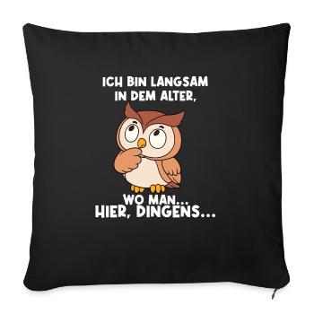 J’arrive lentement à cet âge - Housse de coussin décorative 45 x 45 cm - noir - Devant