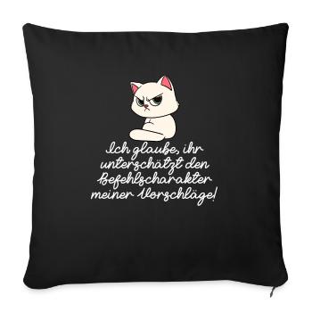Cat Diva Commands - Sofa pillowcase 17,3'' x 17,3'' (45 x 45 cm) - black - Front