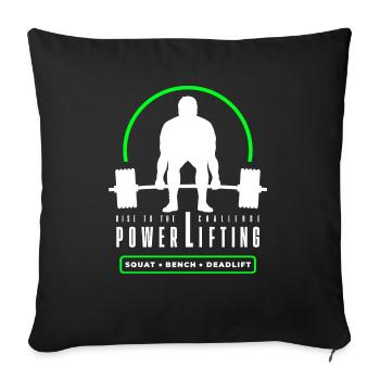 Powerlifting Deadlift - Rise to The Challenge - Sofa pillowcase 17,3'' x 17,3'' (45 x 45 cm) - black - Front