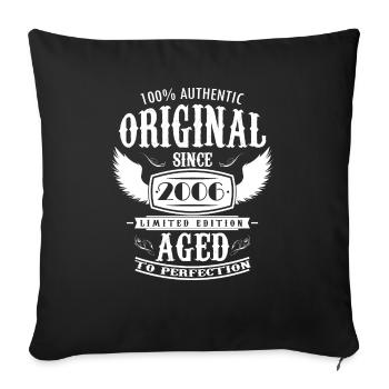 Original 2006 vintage vintage retro birthday - Sofa pillowcase 17,3'' x 17,3'' (45 x 45 cm) - black - Front