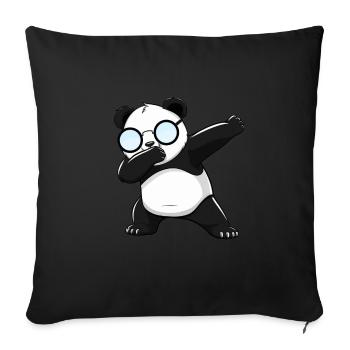 Panda Panda Bear Funny - Sofa pillowcase 17,3'' x 17,3'' (45 x 45 cm) - black - Front