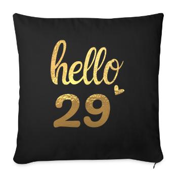 Hello 29 doré - Housse de coussin décorative 45 x 45 cm - noir - Devant