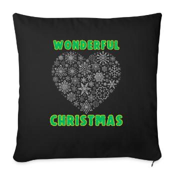 Wonderful Christmas Graphic Lettering T-Shirt - Sofa pillowcase 17,3'' x 17,3'' (45 x 45 cm) - black - Front