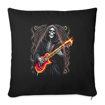 Grim Reaper with Electric Guitar Rock Heavy Metal - Sofa pillowcase 17,3'' x 17,3'' (45 x 45 cm) - black - Front