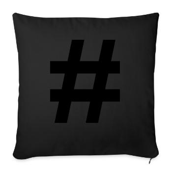 Rhombus Hashtag # - Sofa pillowcase 17,3'' x 17,3'' (45 x 45 cm) - black - Front