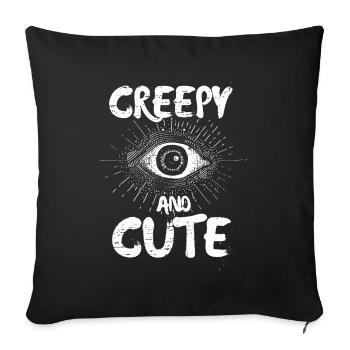 Effrayant et mignon - Housse de coussin décorative 45 x 45 cm - noir - Devant