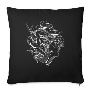 Tête de la Gorgone - Méduse avec des serpents comme cheveux - Housse de coussin décorative 45 x 45 cm - noir - Devant