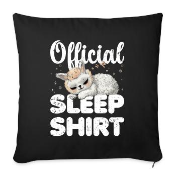 Alpaca Llama Official Sleep Shirt Lazy Relax - Sofa pillowcase 17,3'' x 17,3'' (45 x 45 cm) - black - Front