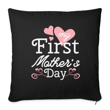 Cadeau de reconnaissance des parents pour la fête des mères - Housse de coussin décorative 45 x 45 cm - noir - Devant