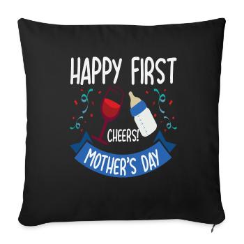 Cadeau de reconnaissance des parents pour la fête des mères - Housse de coussin décorative 45 x 45 cm - noir - Devant