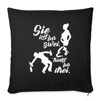 Pregnancy Baby Father Mother Gift Funny - Sofa pillowcase 17,3'' x 17,3'' (45 x 45 cm) - black - Front