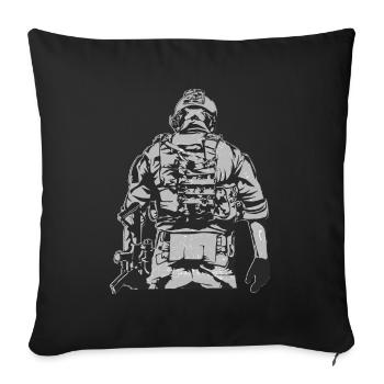 Soldat. Soldaten. Bundeswehr. Bundesheer. - Sofakissenbezug 45 x 45 cm - Schwarz - Vorne