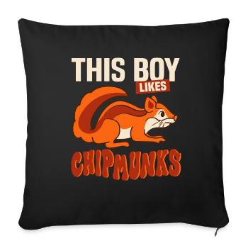Squirrels Forest Animal Wildlife Chipmunks - Sofa pillowcase 17,3'' x 17,3'' (45 x 45 cm) - black - Front