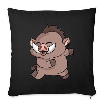dancing boar dancer animal - Sofa pillowcase 17,3'' x 17,3'' (45 x 45 cm) - black - Front