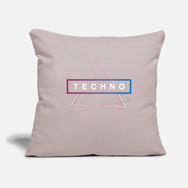 Techno triangle rave Housse de coussin décorative 45 x 45 cm