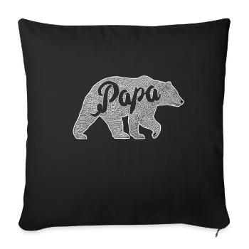 Papa Bär Vater Geschenk - Sofakissenbezug 45 x 45 cm - Schwarz - Vorne