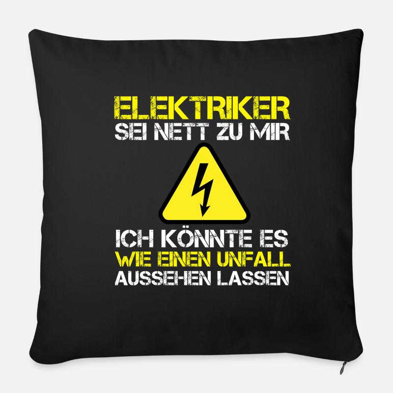 Elektriker - Sofakissenbezug 45 x 45 cm - Schwarz