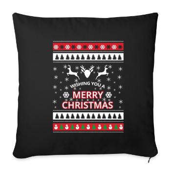 Ugly Christmas Joyeux Noël - Housse de coussin décorative 45 x 45 cm - noir - Devant