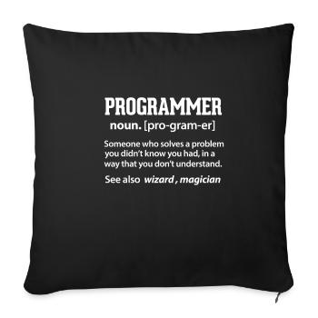 programmeur - Housse de coussin décorative 45 x 45 cm - noir - Devant
