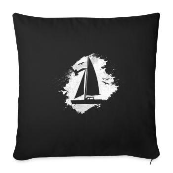 Sail t-shirt sailor sailboat - Sofa pillowcase 17,3'' x 17,3'' (45 x 45 cm) - black - Front