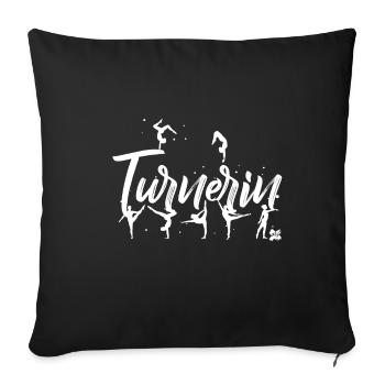 Turnerin Turnen Geschenk Idee Sport Leidenschaft - Sofakissenbezug 45 x 45 cm - Schwarz - Vorne