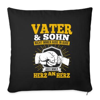 father and son - Sofa pillowcase 17,3'' x 17,3'' (45 x 45 cm) - black - Front