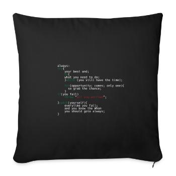 Geek Coder - Housse de coussin décorative 45 x 45 cm - noir - Devant