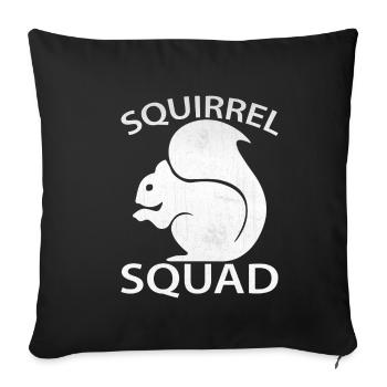Squirrel Squad | Squirrel gift idea - Sofa pillowcase 17,3'' x 17,3'' (45 x 45 cm) - black - Front
