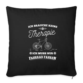 No therapy bike cycling mountain bike - Sofa pillowcase 17,3'' x 17,3'' (45 x 45 cm) - black - Front