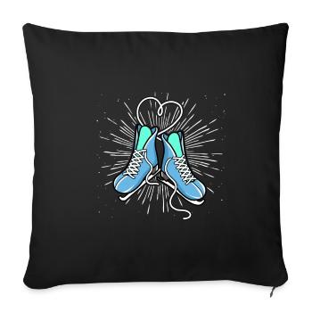 Eislaufen Liebe Schlittschuhe Winter Geschenk - Sofakissenbezug 45 x 45 cm - Schwarz - Vorne