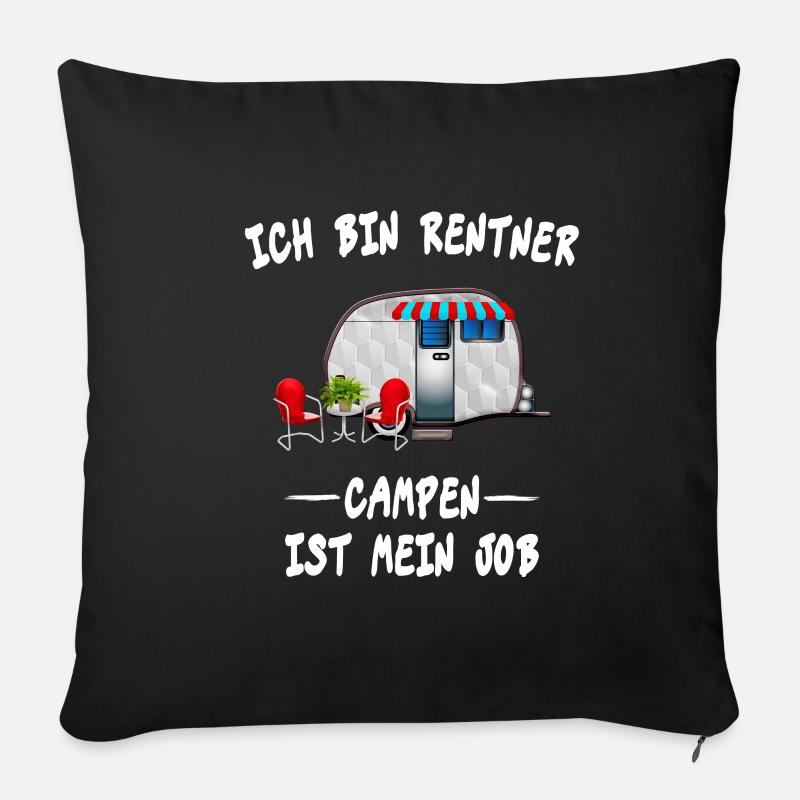 Campen Camping Camper Rentner Design Geschenk Idee - Sofakissenbezug 45 x 45 cm - Schwarz