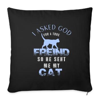 my cat, my cat - Sofa pillowcase 17,3'' x 17,3'' (45 x 45 cm) - black - Front