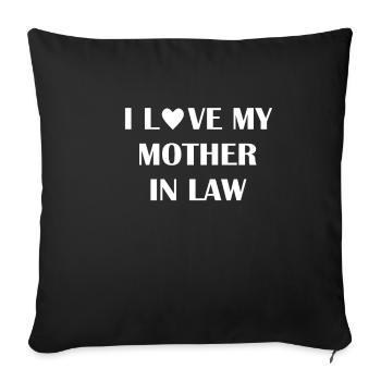 Mother in law in-laws wedding gift - Sofa pillowcase 17,3'' x 17,3'' (45 x 45 cm) - black - Front