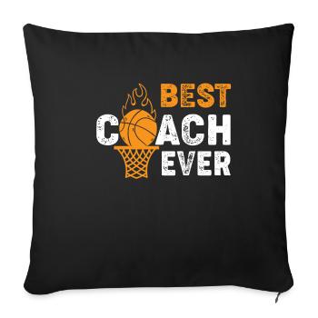 MEILLEUR COACH DE BASKETBALL JAMAIS - Housse de coussin décorative 45 x 45 cm - noir - Devant