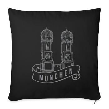 Frauenkirche Munich - Housse de coussin décorative 45 x 45 cm - noir - Devant