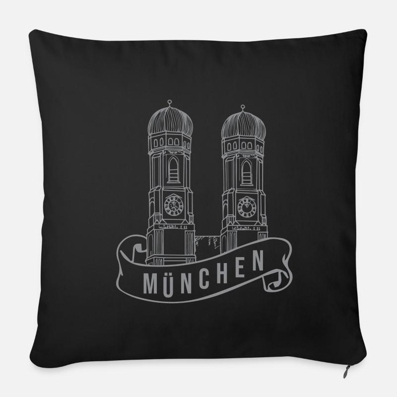 Frauenkirche München - Sofakissenbezug 45 x 45 cm - Schwarz