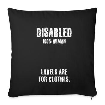 Solidarity, Disability, Handicap, Inclusion - Sofa pillowcase 17,3'' x 17,3'' (45 x 45 cm) - black - Front