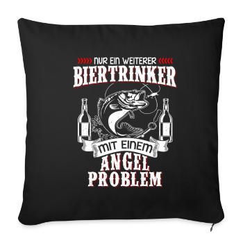 Beer drinker Angler Angel saying - Sofa pillowcase 17,3'' x 17,3'' (45 x 45 cm) - black - Front