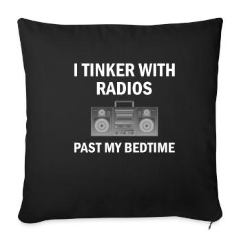 Ham Radio Amateur Radio CW-Morsefunk Radio Nerd - Sofa pillowcase 17,3'' x 17,3'' (45 x 45 cm) - black - Front