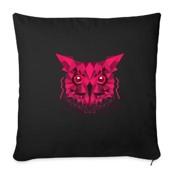 Owl - owl's head - cryptic - animal - Sofa pillowcase 17,3'' x 17,3'' (45 x 45 cm) - black - Front